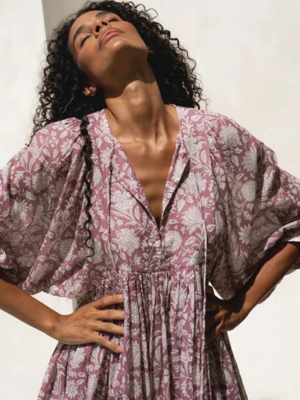 Daughters of India Kyra Dress Floral Babydoll Dress size M euc - Picture 3 of 8